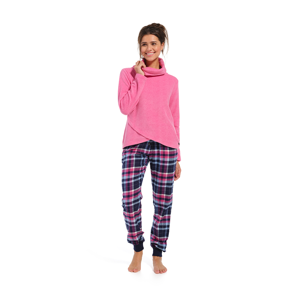 Rebelle Set Pyjama long trousers with collar Dark Pink - Medaid International