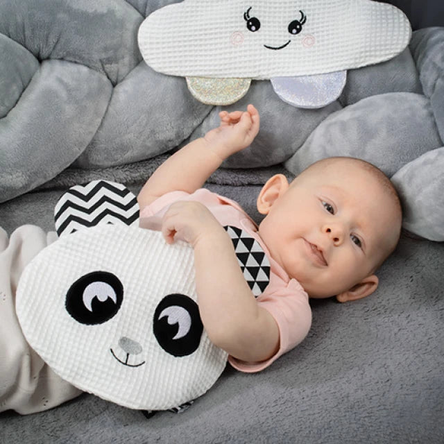 BabyOno - Flat Cuddly Toy - Happy Panda Blink & Smile