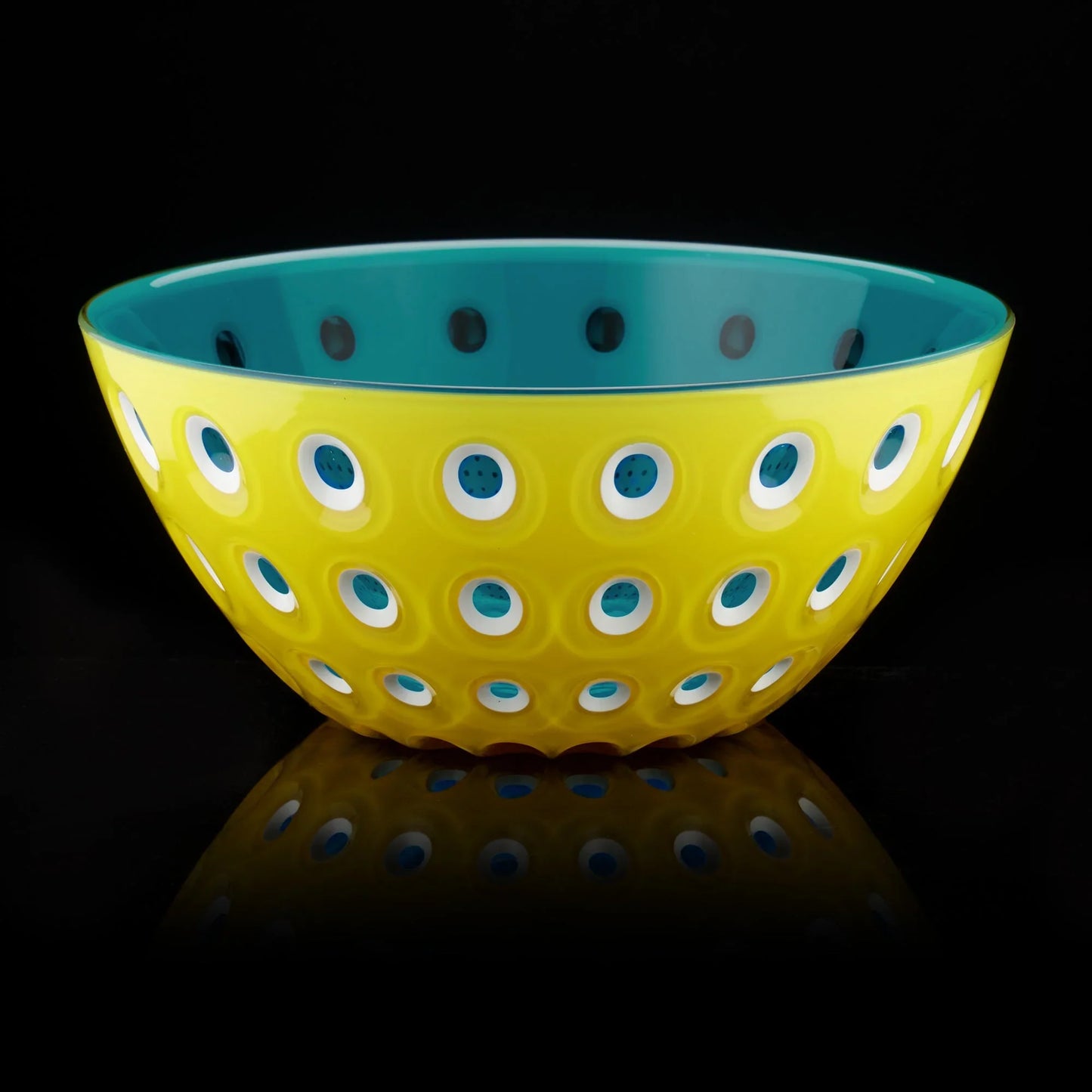Guzzini Set Of 2 Bowls 12cm Le Murrine Grey/ Yellow