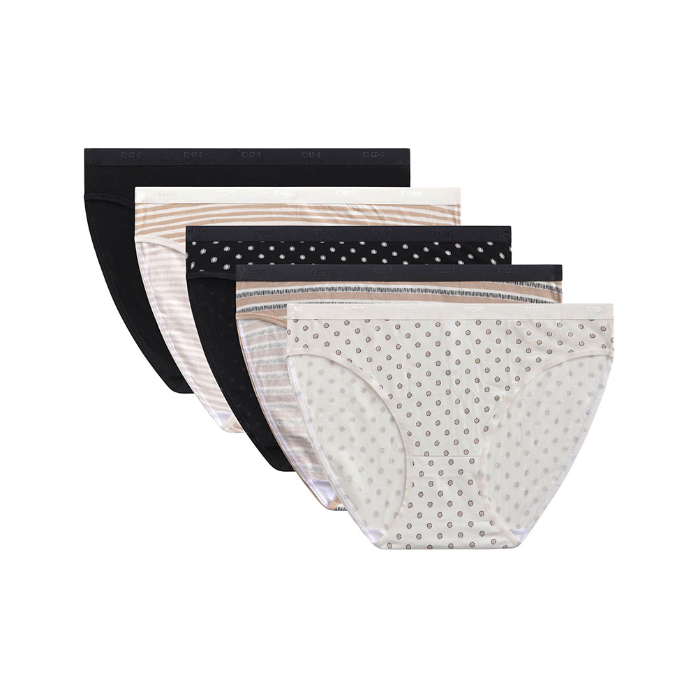 Dim Les Pockets Pack Of 5 Briefs Sahara Patterns In White And Black - Medaid International