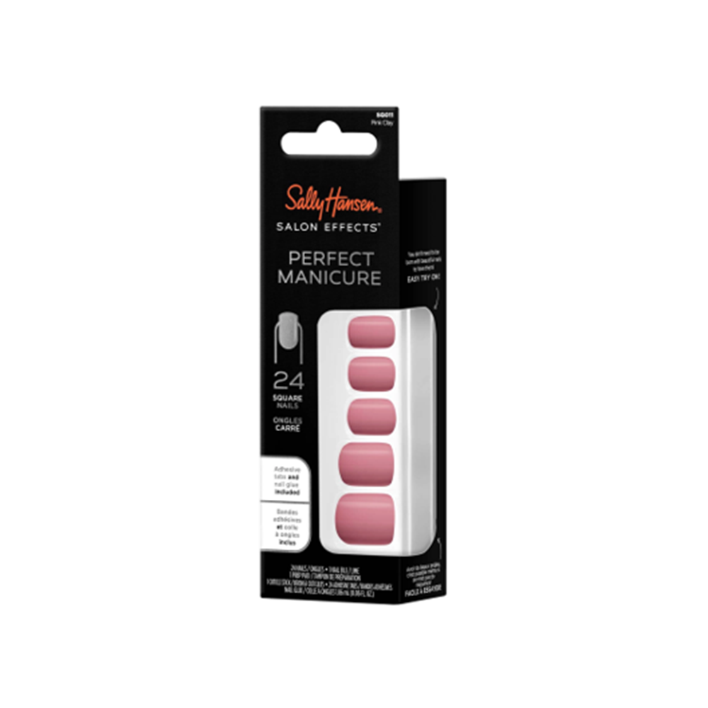 Sally Hansen Salon Effect Perfect Fake Nails Kit Square Pink Clay - Medaid International