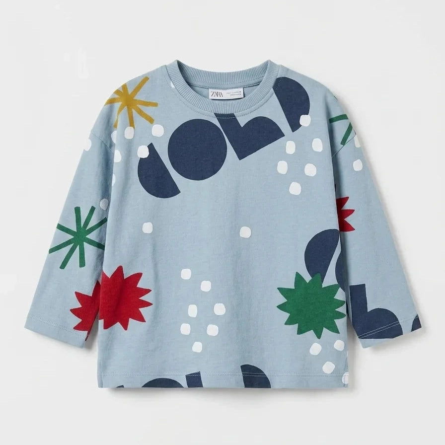 Zara Girl's Light Blue Printed Blouse | Zara In Lebanon