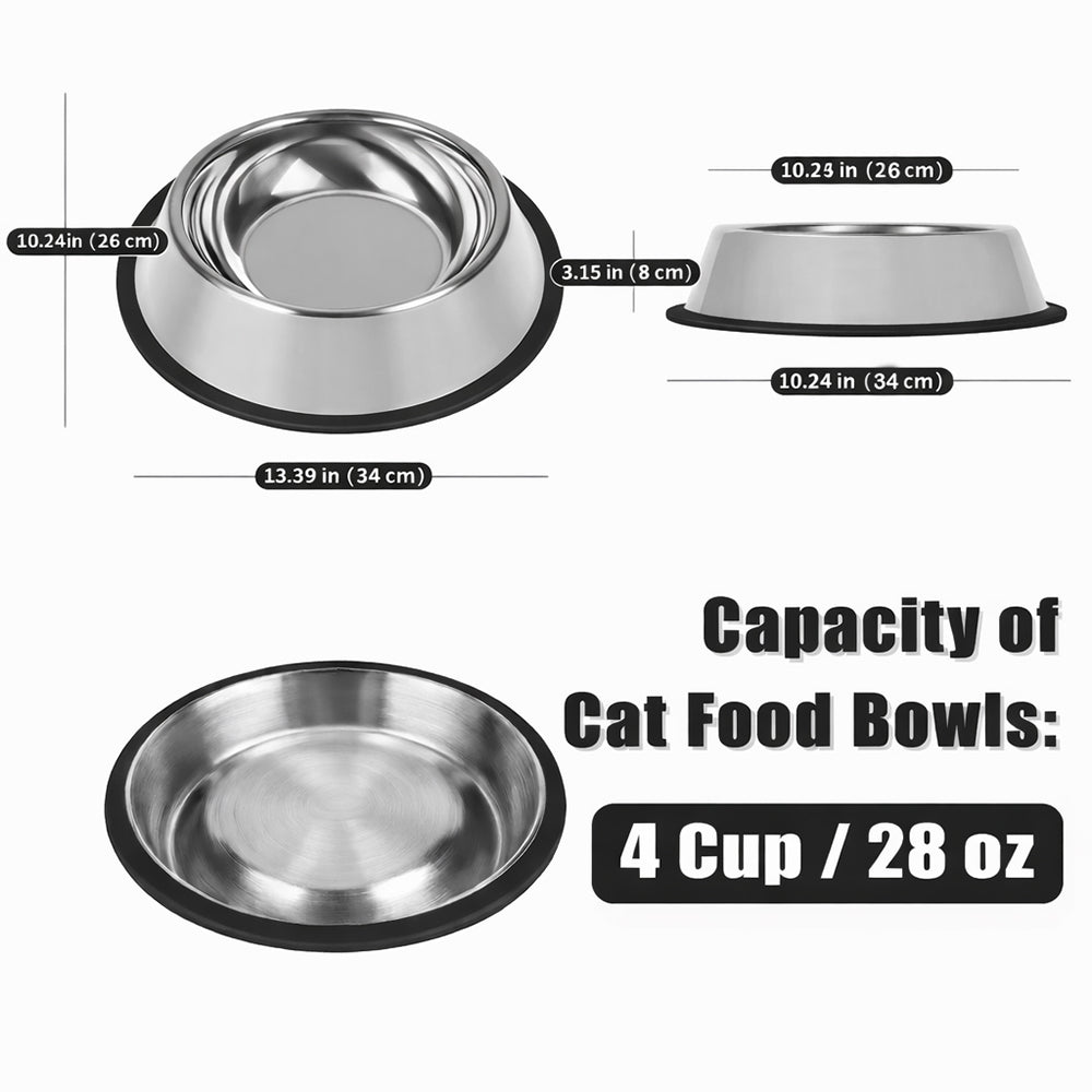 34cm Non-Slip Stainless Steel Dog Bowls