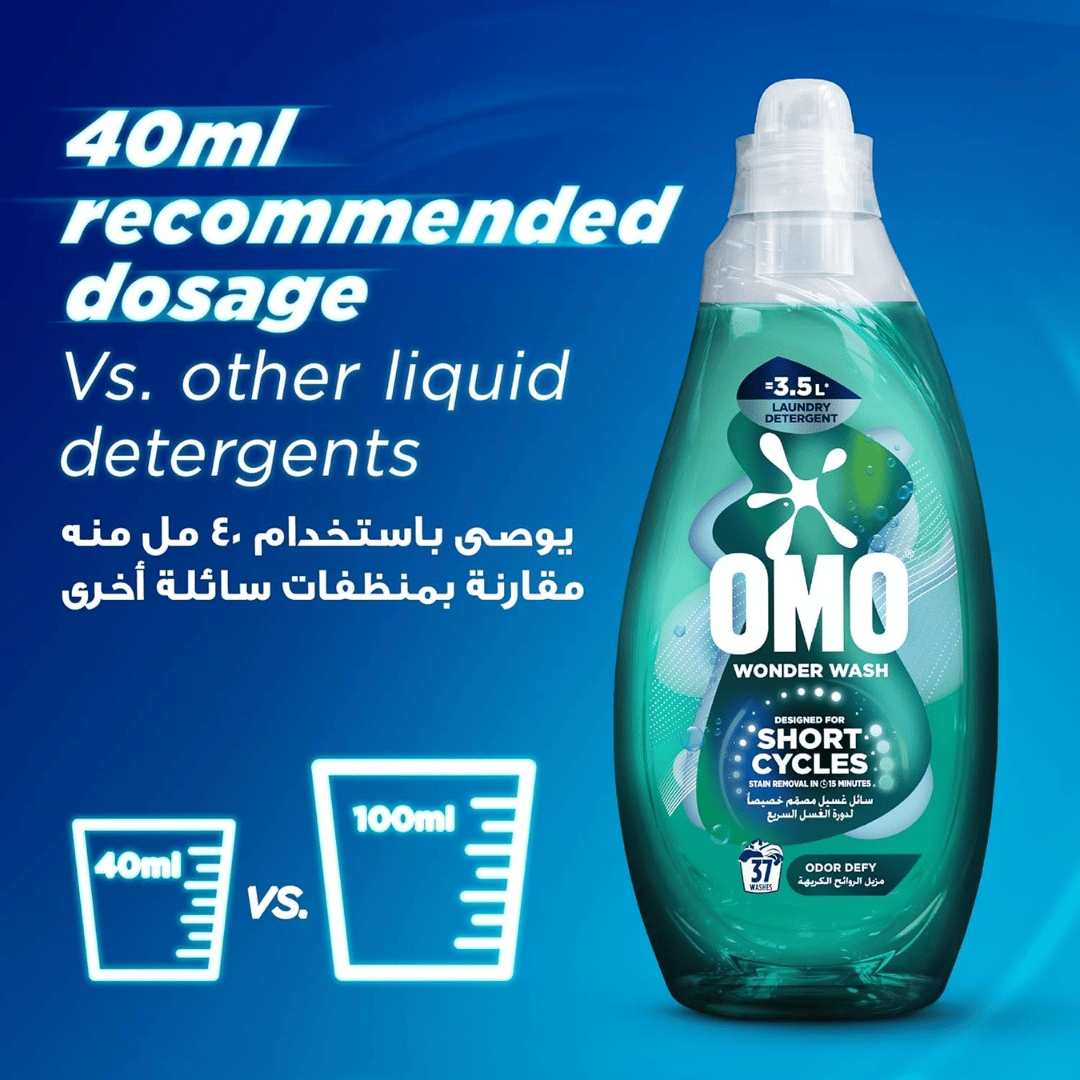 Omo Wonder Wash Liquid Odor Defy 1480ml