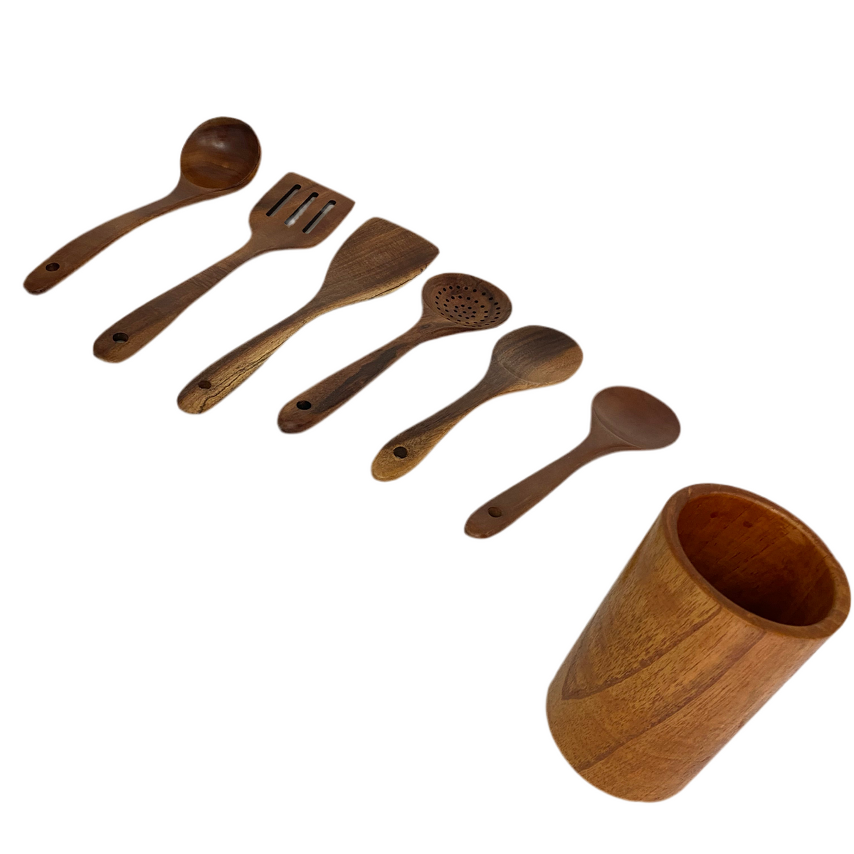 Wooden Kitchen Utensils - Set Of 7 Pcs