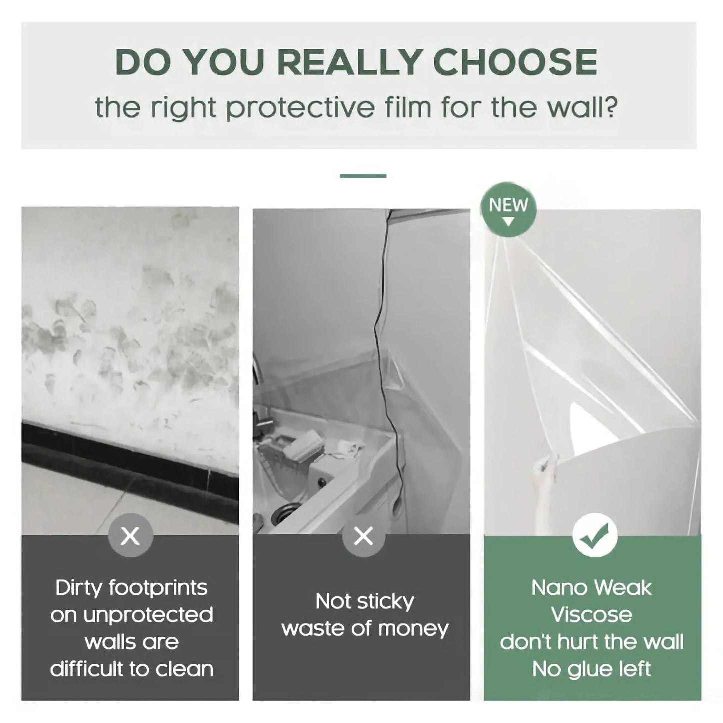 Clear Film Self Adhesive Wall Protective (40*100cm)