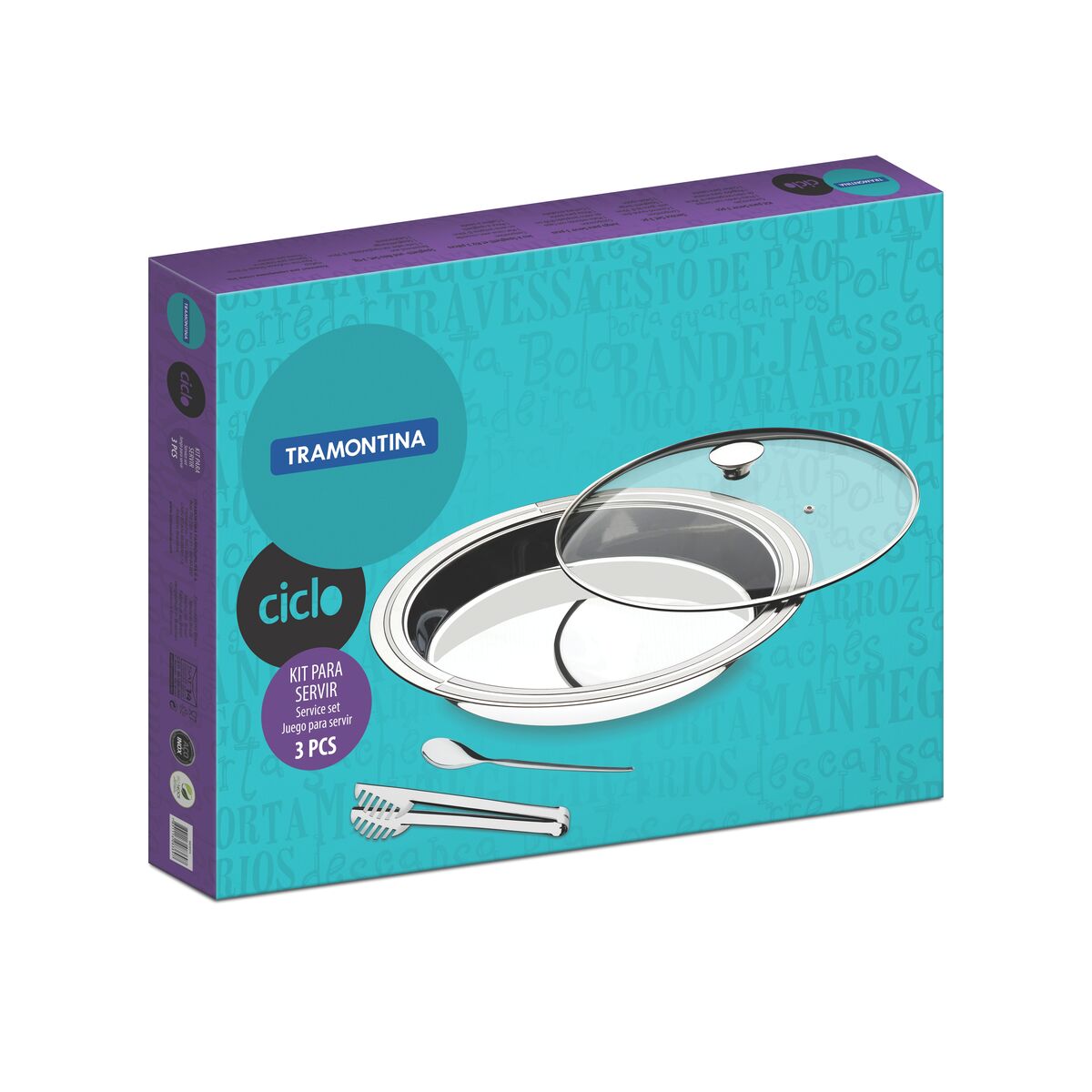 Tramontina Ciclo round stainless steel serving set - 3 pc set