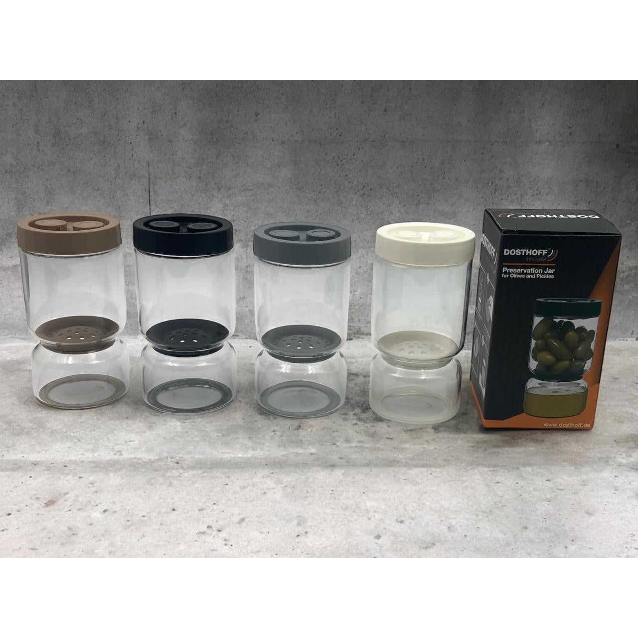 Dosthoff Clear Glass Olive and Pickles Preservation Jar