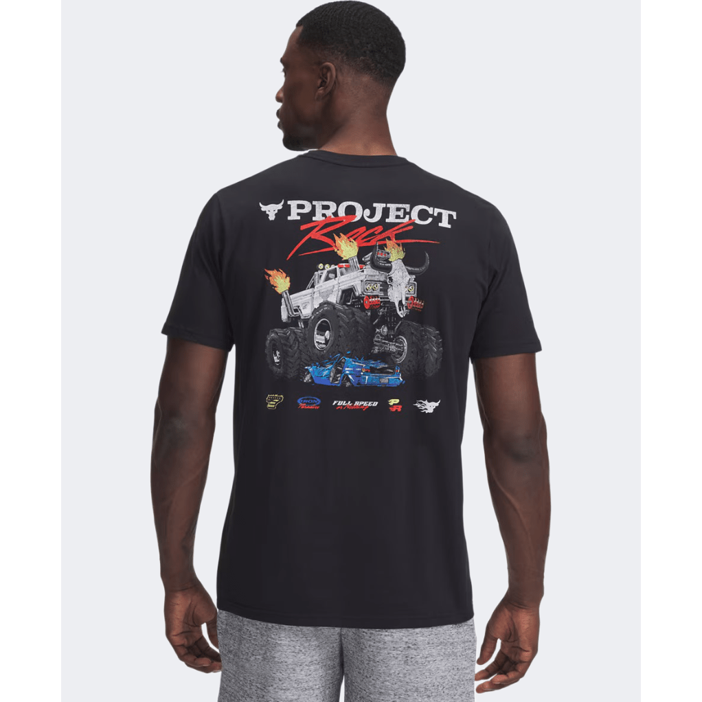 Under Armour Project Rock Truck Men Training T-Shirt Black/White - Medaid International