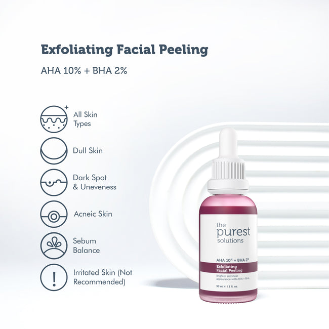 The Purest Solution Exfoliating Facial Peeling AHA 10% + BHA 2% Peeling