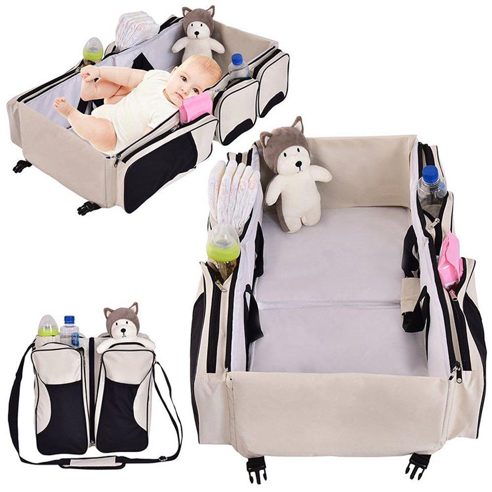 3 in 1 Baby Bed Baby Diapers Bag With Multiple Pockets Travel Baby Changing Bag