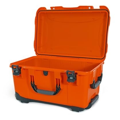 NANUK 938 Survival Gear Storage Case w/Wheels-for Preppers, Survivalist, First Aid and Emergencies - Waterproof, Dustproof, and Impact Resistant-Empty (Orange)