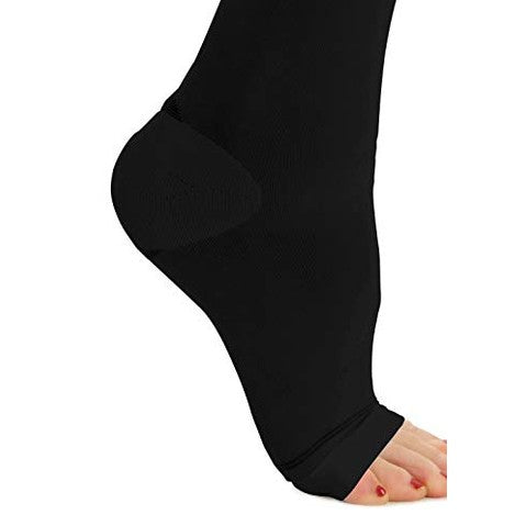 Relaxsan Antiembolism M0350A (1 Pair - Black, S) Open-toe anti-embolism knee high socks - 18 mmHg, 100% Made in Italy - Medaid International