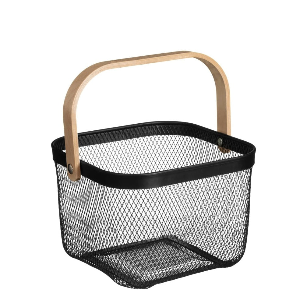 Dosthoff Square Iron Basket with Bamboo Handle MB10
