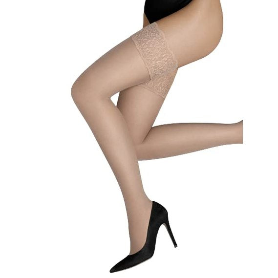 Wolford 15 Lace Stay-Up gobi Beige For Women - Medaid International