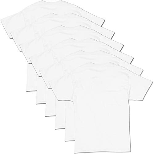 Hanes mens Essentials Short Sleeve T-shirt Value Pack fashion t shirts, White - 6 Pack, Medium US - Medaid International