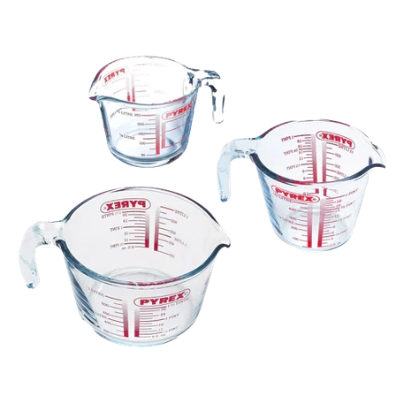 Pyrex Set of 3 measuring jugs (0.25L,0.5L,1L)