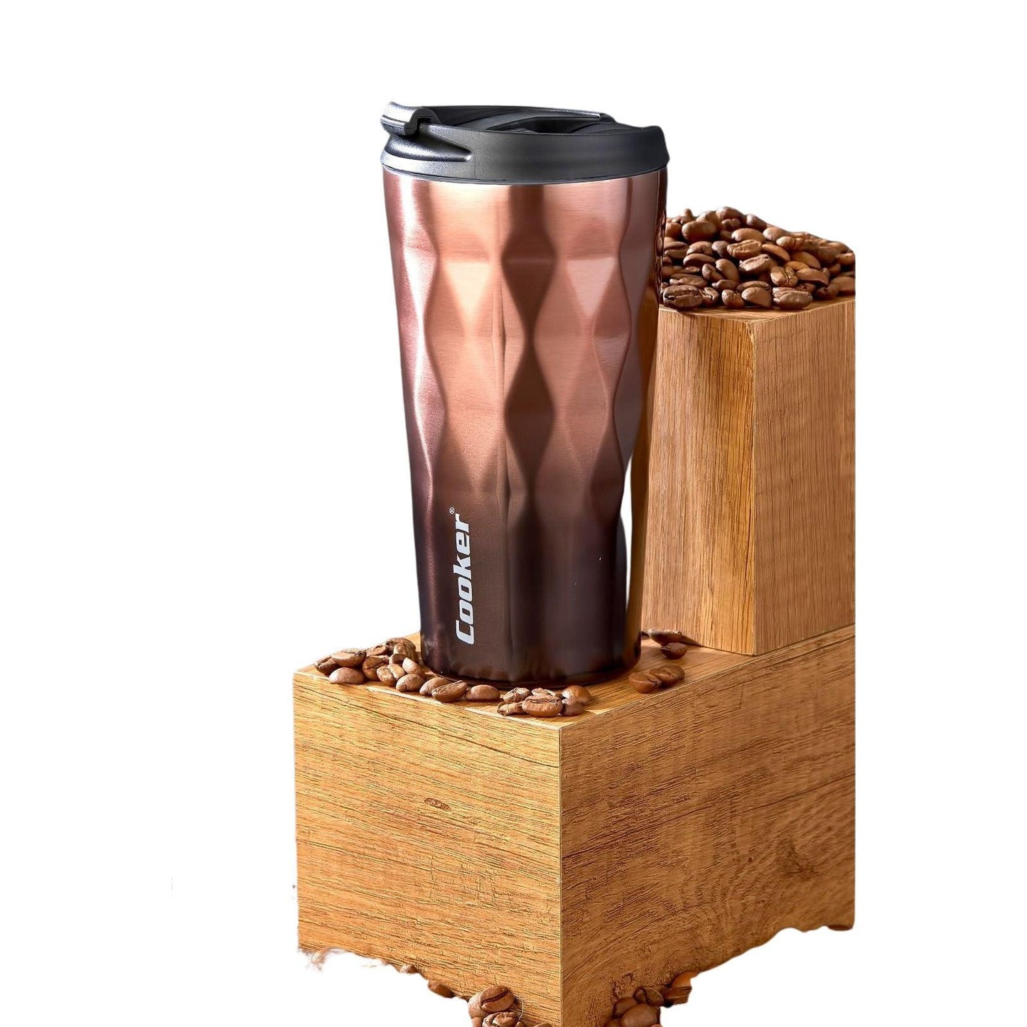350ML Stainless Steel Star Mug Brown