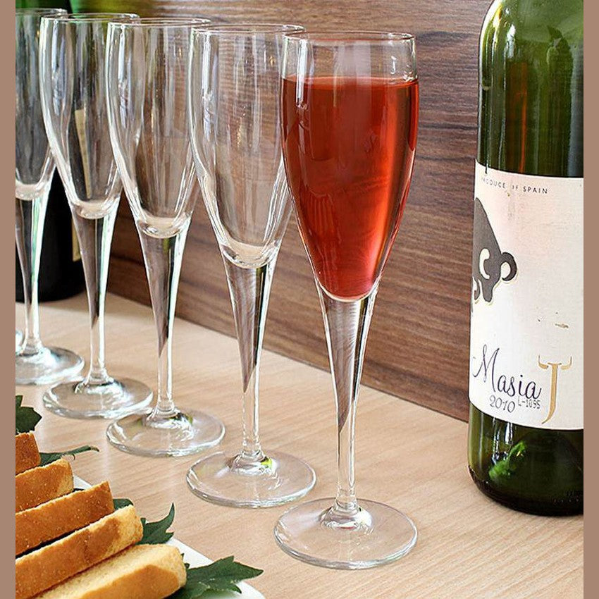 Bormioli rocco fiore flute glass set of 3 - 17cl