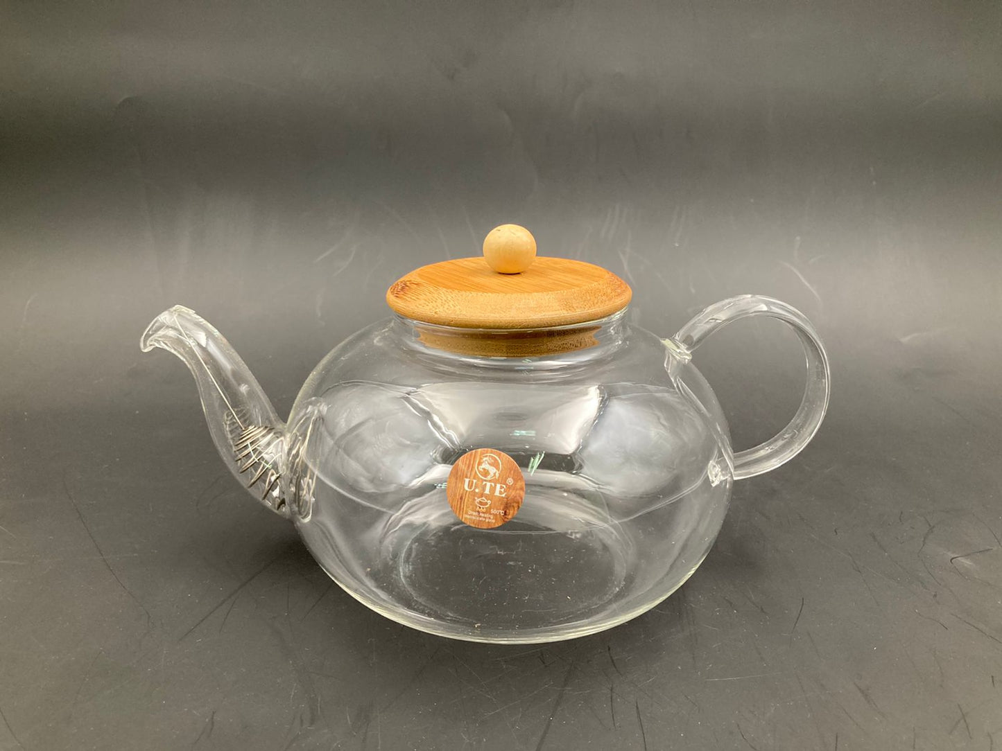 Borosilicate Glass Tea Pot Wood cover 1000