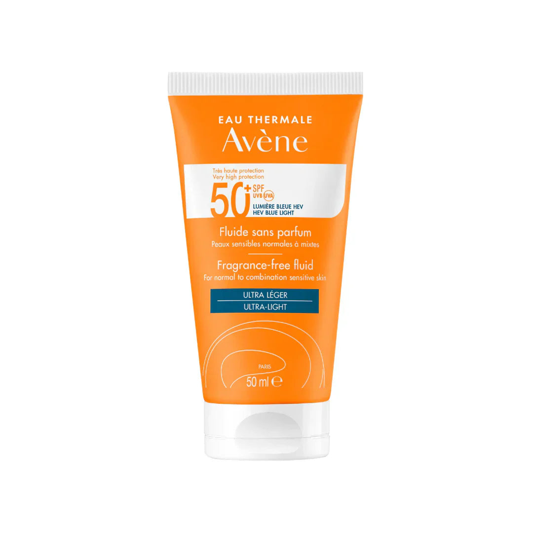 Avene Ultra Broad Spectrum Spf50+ Fragrance Free Fluid For Normal To Combination Sensitive Skin Sunscreen - Medaid
