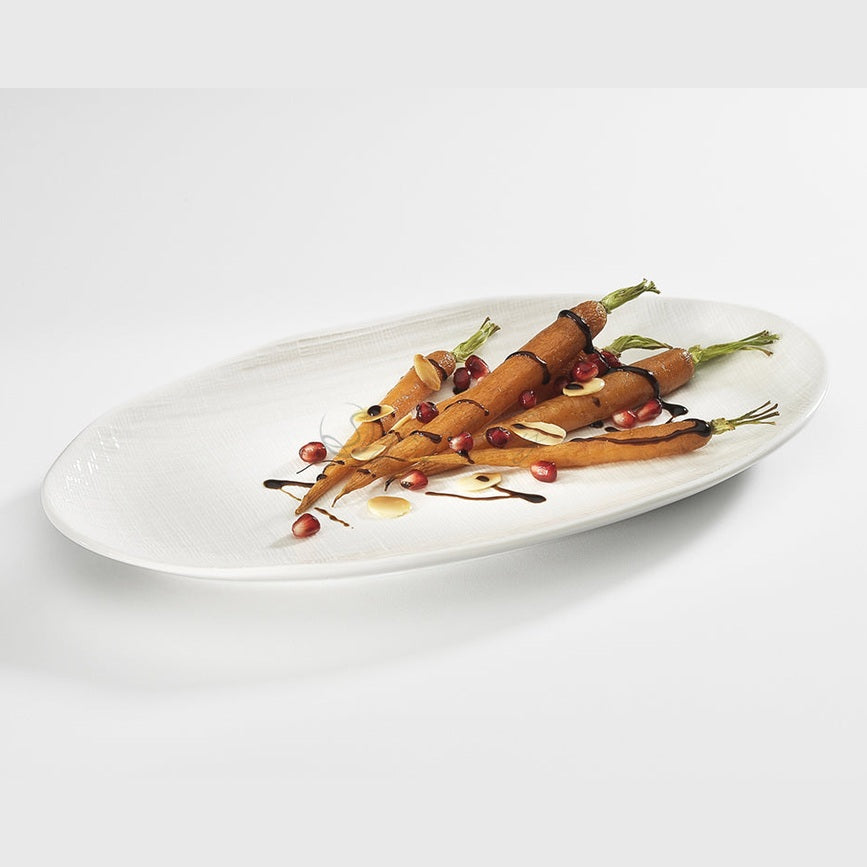 Symphony linen oval platter - (L:30,W:16,H:2.5cm)