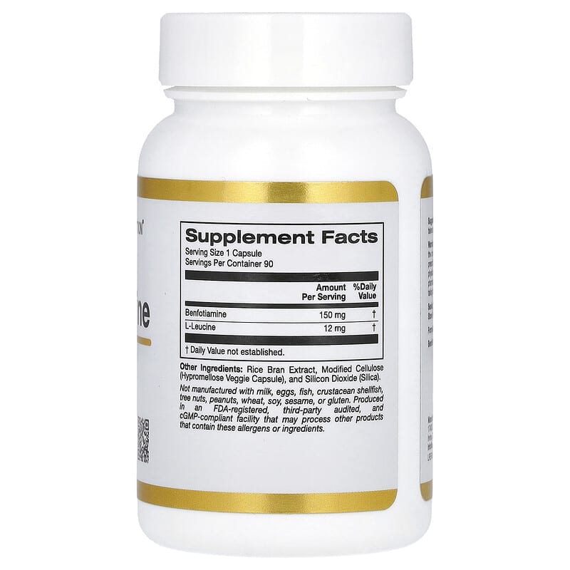 California Gold Nutrition, Benfotiamine, 150 mg, 30 Veggie Capsules - Medaid International