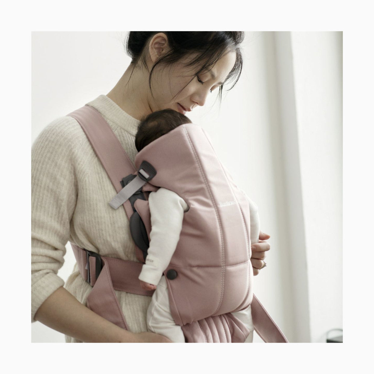 Babybjorn - Baby Carrier Mini Woven - Dusty Pink