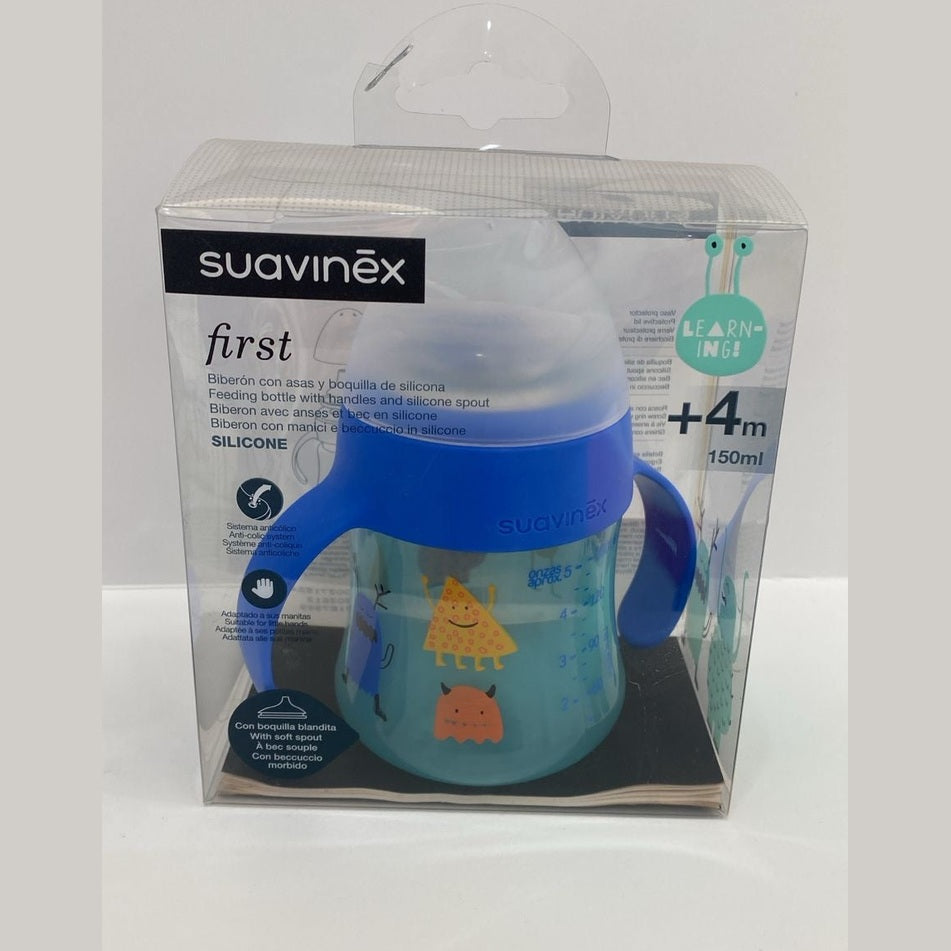 Suavinex Feeding Bottle with Handle and Silicone Spout 150ML
