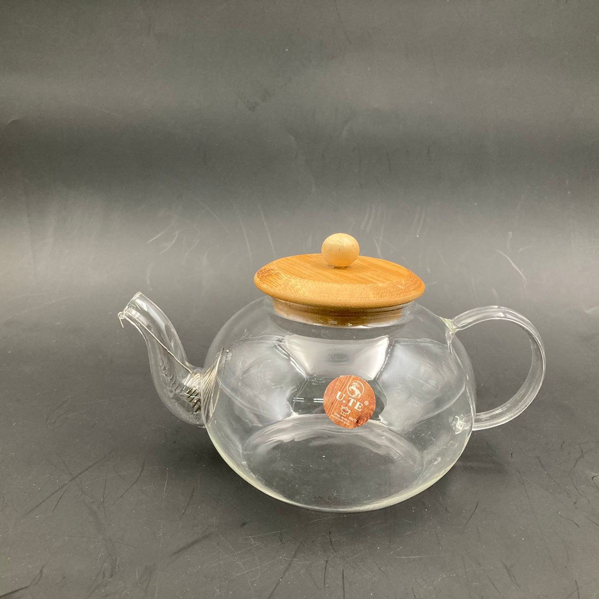 Borosilicate Glass Tea Pot Wood cover 800 ml