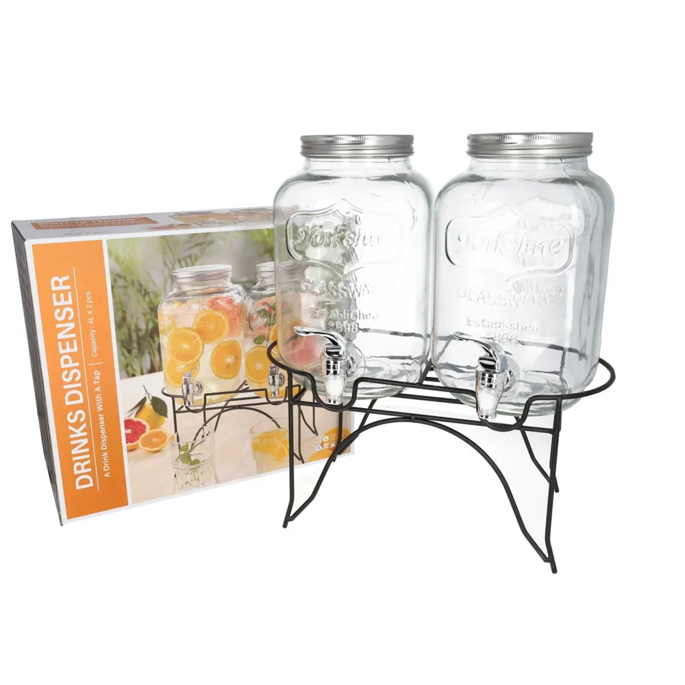 Danny Home Beverage Dispenser with Taps & Stand Set 2-pcs