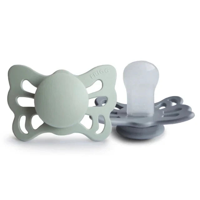 FRIGG Butterfly Silicone Pacifier 0-6M 1-Pack Great Gray