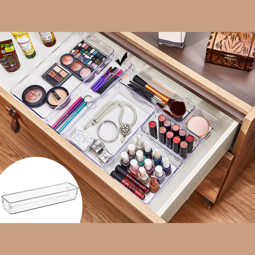 Clear Modular Drawer Organizer 30.8x7.7x5.6 cm