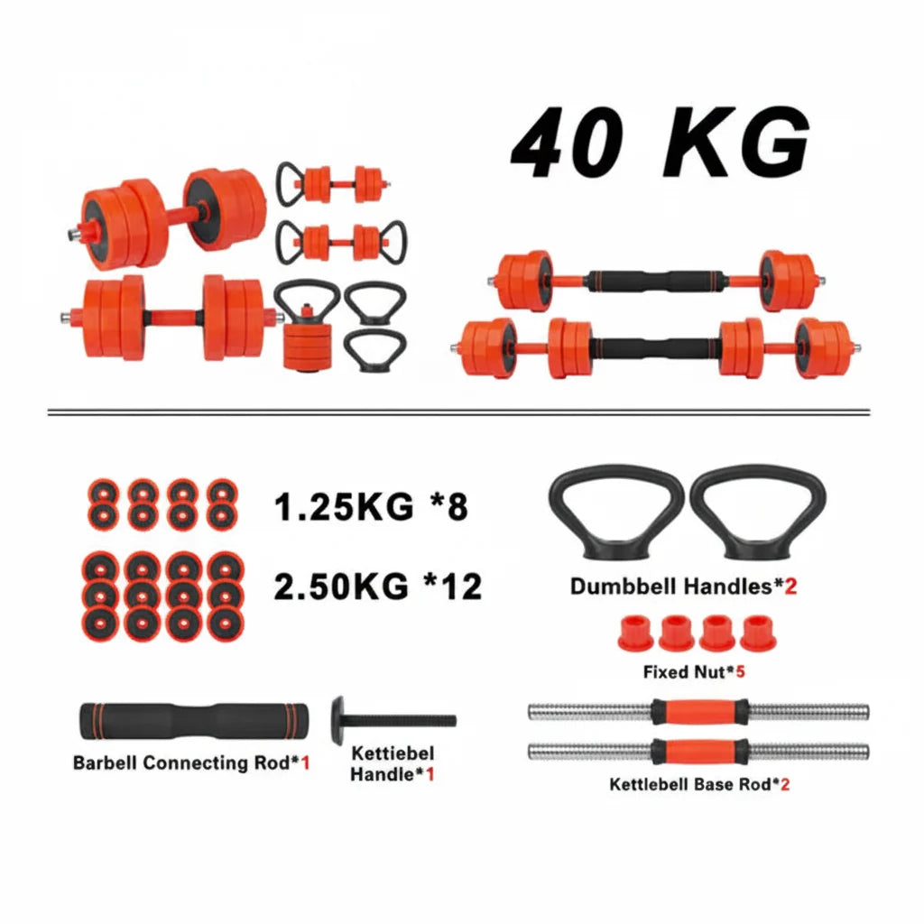 Dumbbell, Barbell, Kettlebell 40kg,30kg,20kg