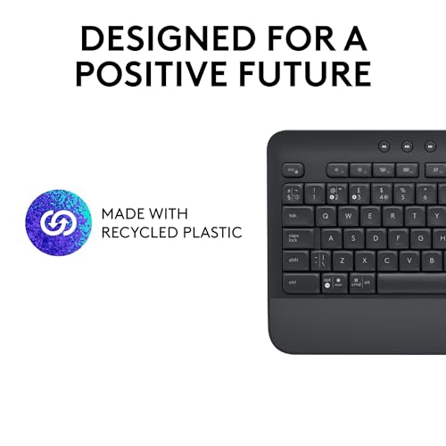 Logitech - Full-Size Wireless Keyboard with Wrist Rest, Bluetooth & USB Receiver