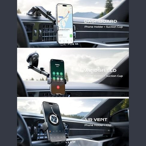 CHGeek Wireless Charger Phone Holders for Your Car, 15W Fast Charging Car Phone Holder Mount, Auto Clamping Truck Cradle Phone Mount for Car, Windshield Dashboard Air Vent Holder - Medaid International
