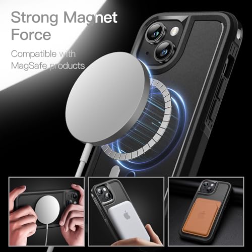 JETech - Heavy Duty iPhone 15 Case with MagSafe, Dual-Layer Rugged Protection