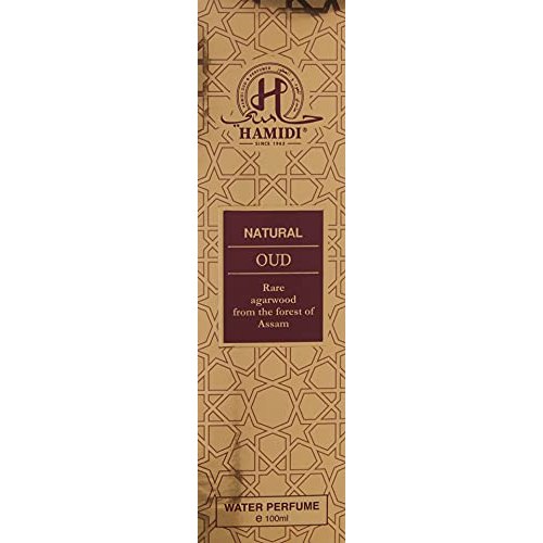 Hamidi Natural Oud Water Perfume Spray 100 ml/ 3.4 oz Alcohol Free Fragrance Natural Extracted Oil (Natural Oud) - Medaid International