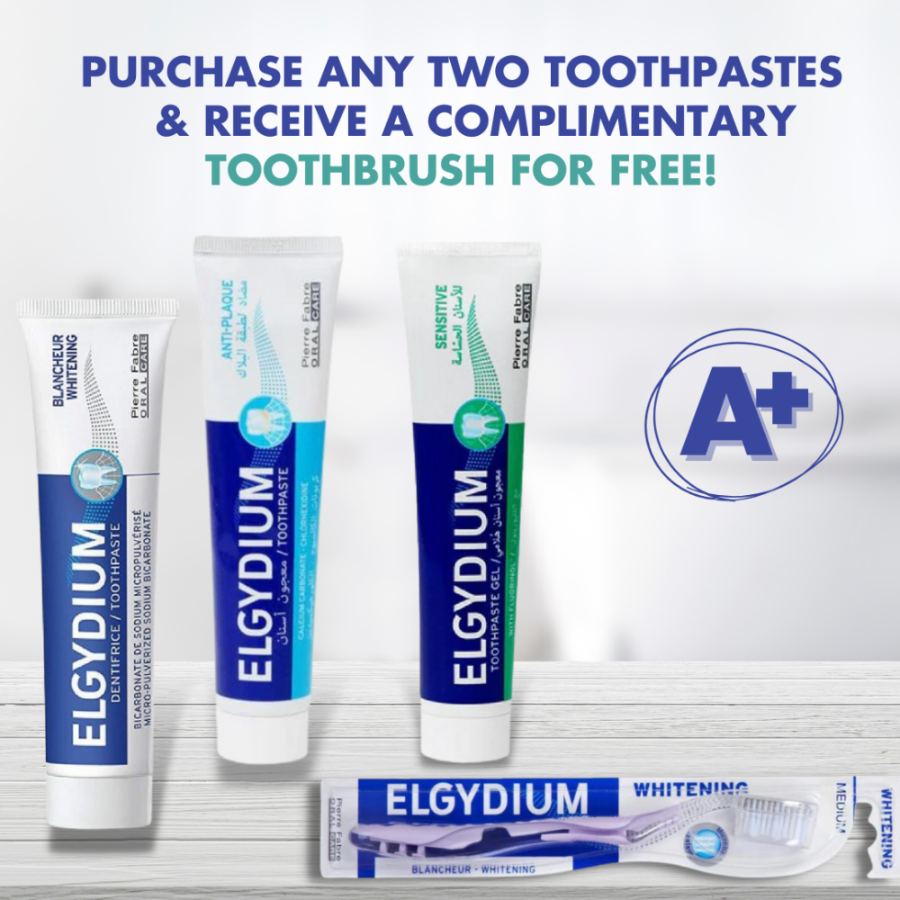 Elgydium Sensitive Toothpaste 75 ML (x2) + Gift: Toothbrush Sensitive - Medaid International