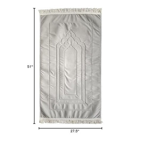 Prayer mat/rug Extra Large soft thick Muslim Mat Turkish Prayer Mats Non Slip prayer rug with free tasbeeh (E-Grey) - Medaid International