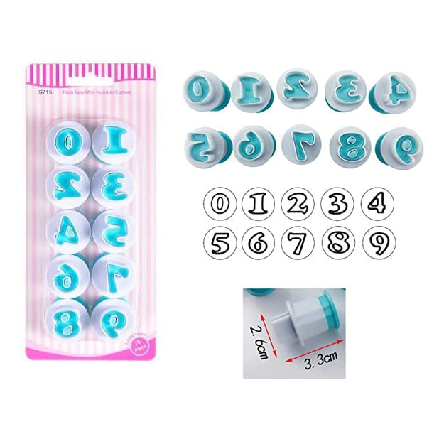 Push Easy Mini Number Cutter 10 pc