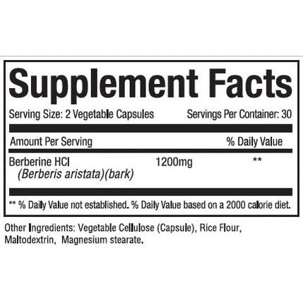 Planet Source Berberine HCl 1200 Mg per Serving 60 Capsules - Medaid International