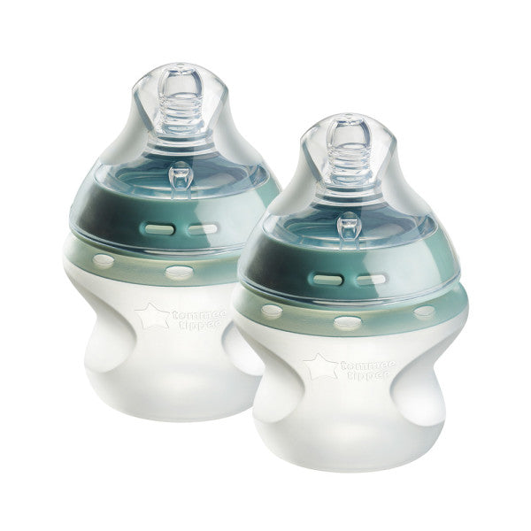 Tommee Tippee Natural Start Silicone Baby Bottles for 0m+, 2x 150ml