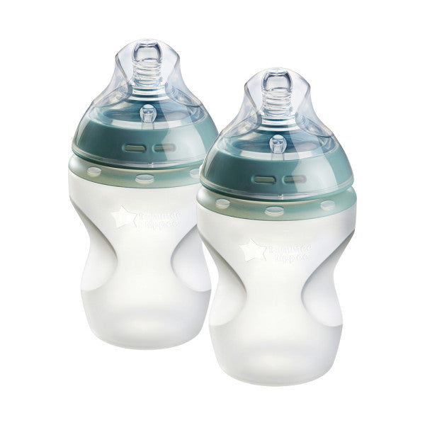 Natural Start Silicone Baby Bottles for 0m+, 2x 260ml
