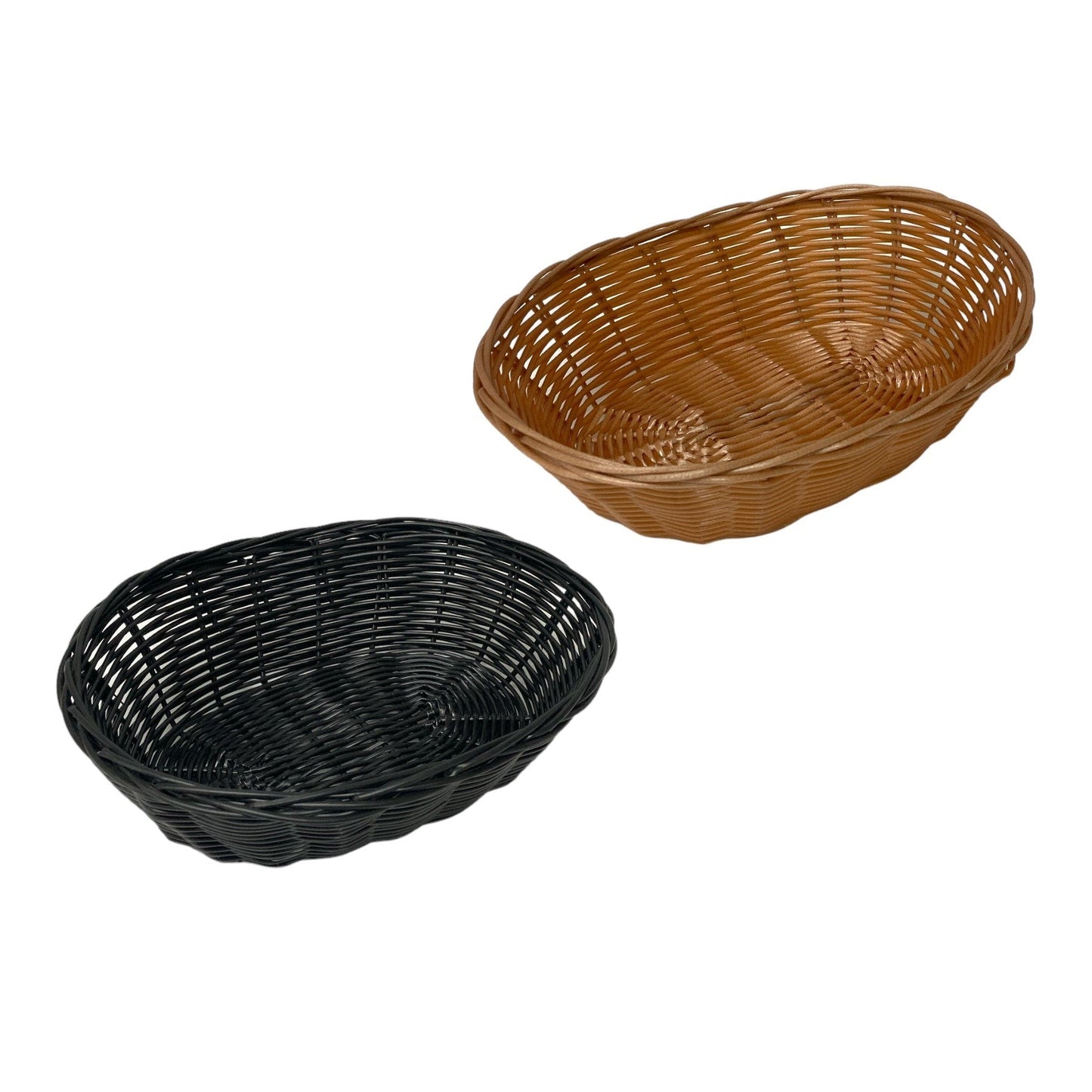 Oval woven bread basket 24 cm Plastic Woven Wicker
