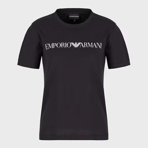 Emporio Armani Women's Black Regular Fit Cotton T-shirt | Emporio Armani In Lebanon
