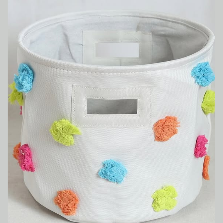 Charming Pom Pom Storage Basket Colorful