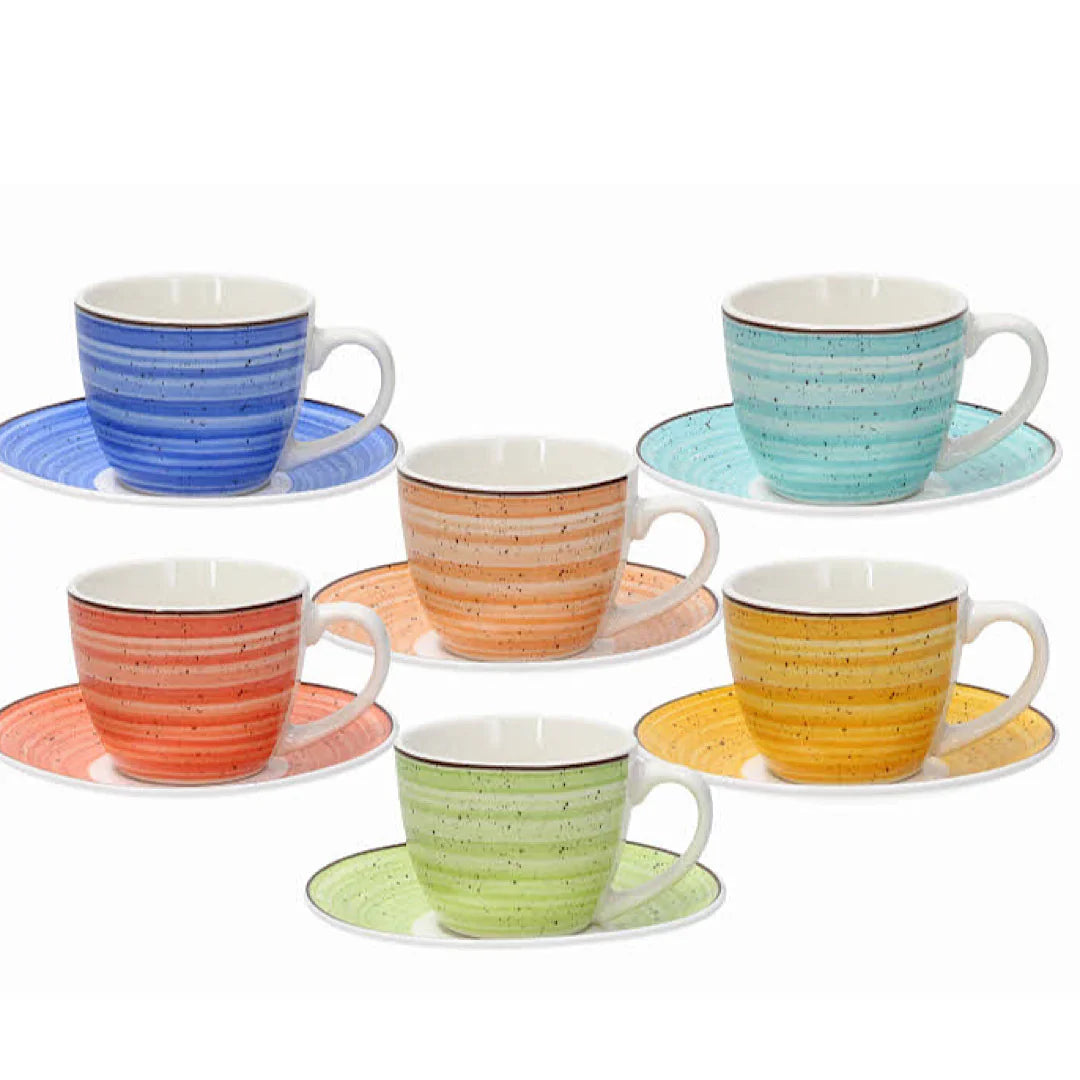 Tognana Iris kaleido Coffee Cup & Saucer set of 6pcs