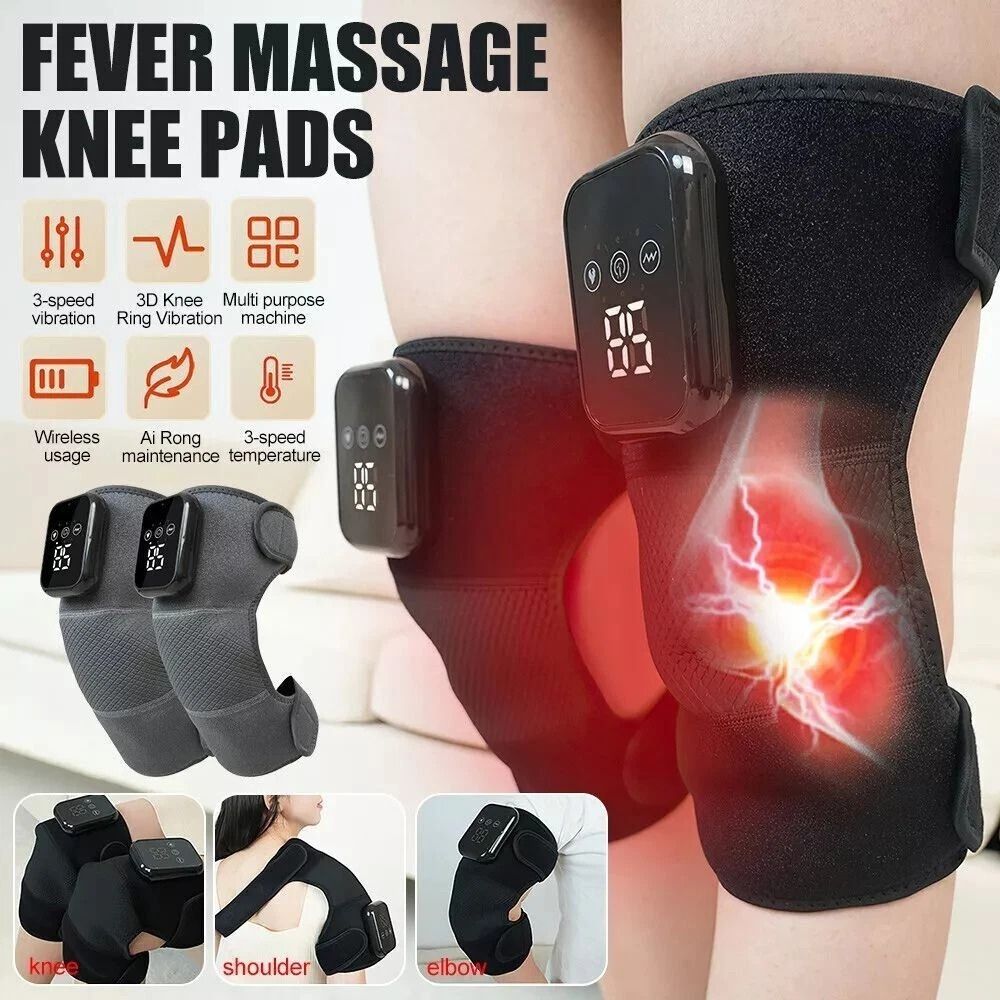 (Net) 1 Piece Electric Knee Massager Heated Massage Pad