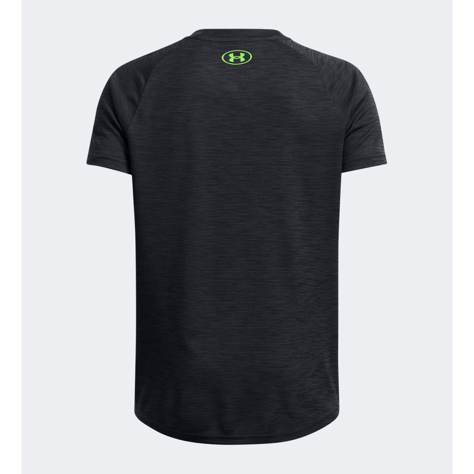 Under Armour Tech Textured Boys Training T-Shirt Black/Cyber Green - Medaid International